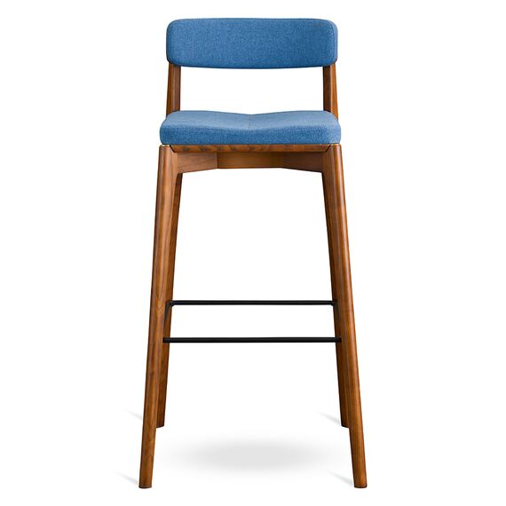 Стул барный Aska, рогожка, орех/темно-синий, LATITUDE, изображение 2