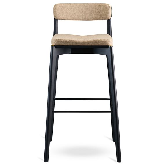 Стул барный Aska, рогожка, черный/бежевый, LATITUDE, изображение 2