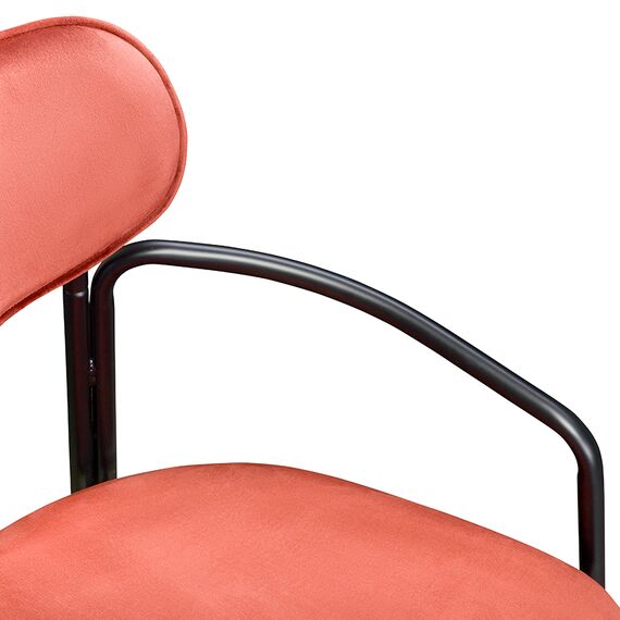 Стул Ror, Round, велюр, черный/темно-красный, LATITUDE, изображение 6