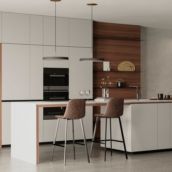 Стул барный Hugh, экокожа, серо-коричневый, Bergenson Bjorn, изображение 19