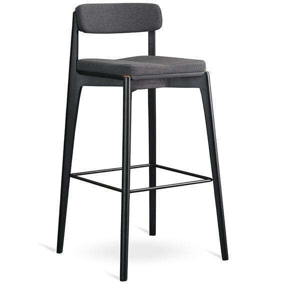 Стул барный Aska, рогожка, черный/темно-серый, LATITUDE
