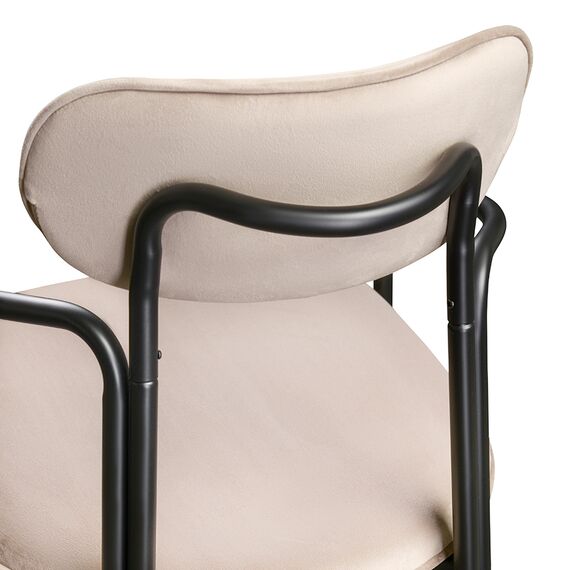 Стул Ror, Round, велюр, черный/бежевый, LATITUDE, изображение 4