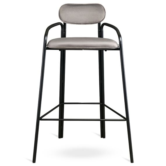 Стул барный Ror, Round, велюр, черный/серый, LATITUDE, изображение 2