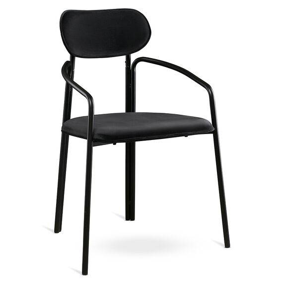 Стул Ror, Round, велюр, черный/черный, LATITUDE