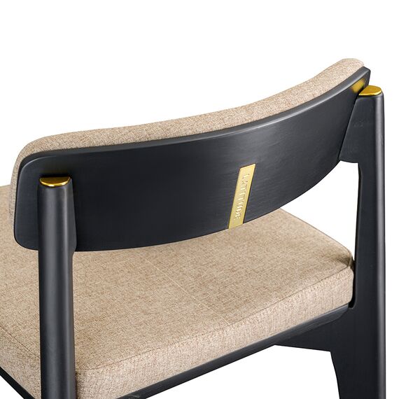 Стул барный Aska, рогожка, черный/бежевый, LATITUDE, изображение 6