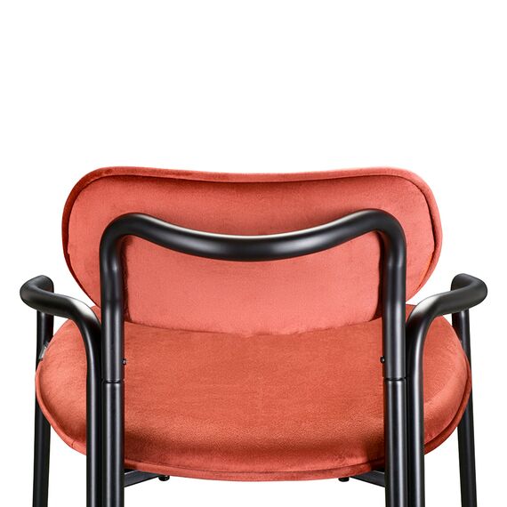 Стул полубарный Ror, Round, велюр, черный/темно-красный, LATITUDE, изображение 5