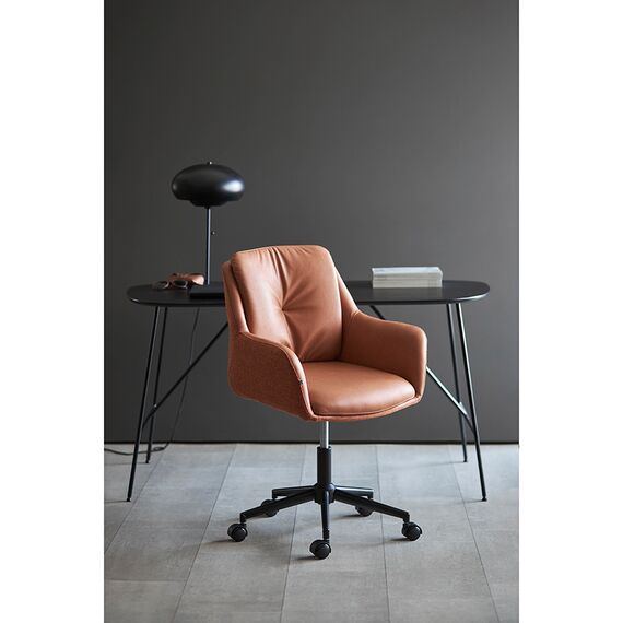 Стул на колесиках Allar, экокожа, рогожка, коричневый, Bergenson Bjorn, изображение 3