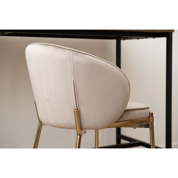 Стул полубарный Coral, велюр, серо-бежевый, Bergenson Bjorn, изображение 2