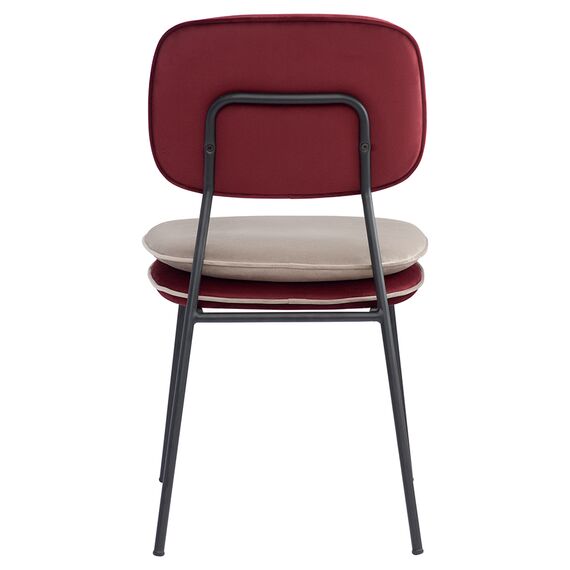 Стул с контрастным кантом Pea, велюр, бордовый/бежевый, Bergenson Bjorn, изображение 13