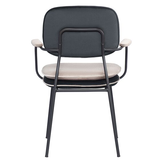 Стул с подлокотниками и контрастным кантом Pea, велюр, темно-серый/бежевый, Bergenson Bjorn, изображение 7