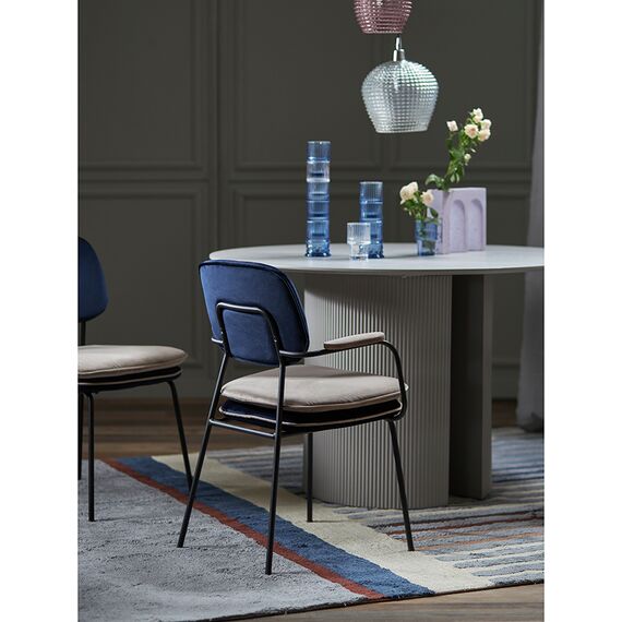 Стул с подлокотниками Pea, велюр, темно-синий/бежевый, Bergenson Bjorn, изображение 5