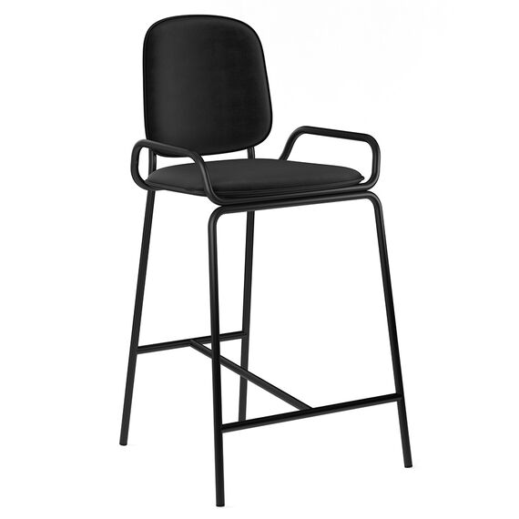 Стул полубарный Ror, 2 Frame, велюр, черный/черный, LATITUDE