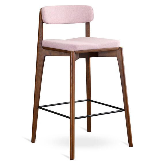 Стул полубарный Aska, рогожка, орех/розовый, LATITUDE