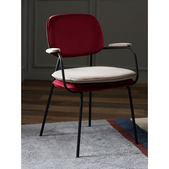 Стул с подлокотниками Pea, велюр, бордовый/бежевый, Bergenson Bjorn, изображение 5