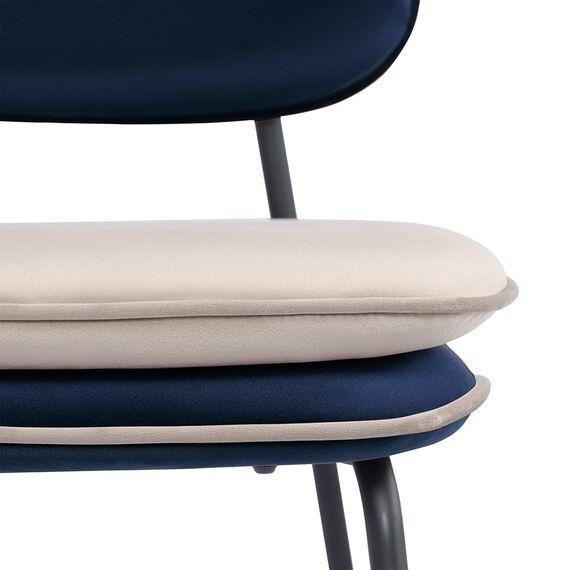 Стул полубарный с контрастным кантом Pea, велюр, темно-синий/бежевый, Bergenson Bjorn, изображение 9
