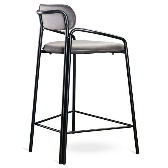 Стул полубарный Ror, Round, велюр, черный/серый, LATITUDE, изображение 3