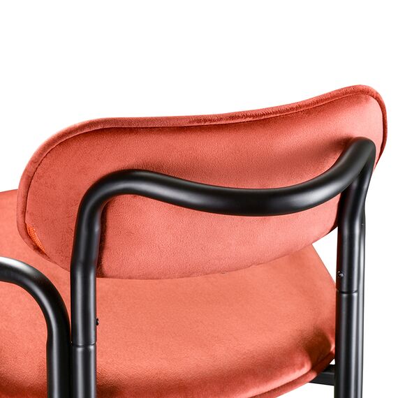 Стул полубарный Ror, Round, велюр, черный/темно-красный, LATITUDE, изображение 4