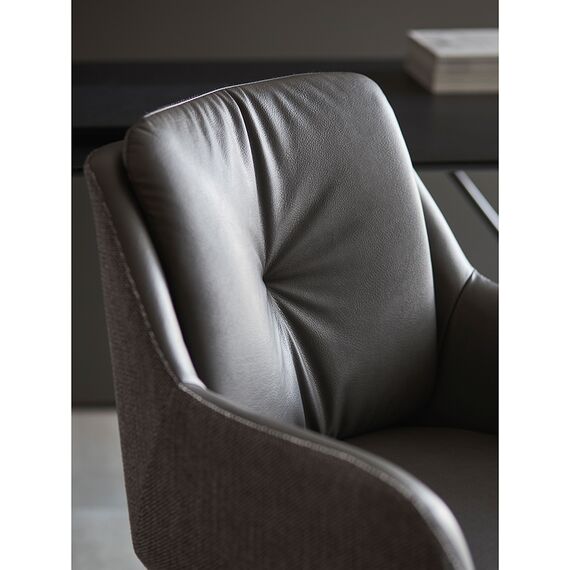 Стул на колесиках Allar, экокожа, рогожка, серый, Bergenson Bjorn, изображение 5