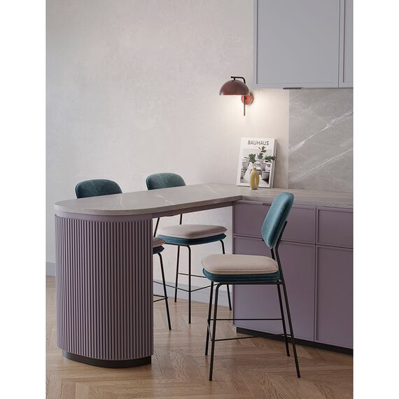 Стул полубарный Pea, велюр, сине-зеленый/бежевый, Bergenson Bjorn, изображение 4