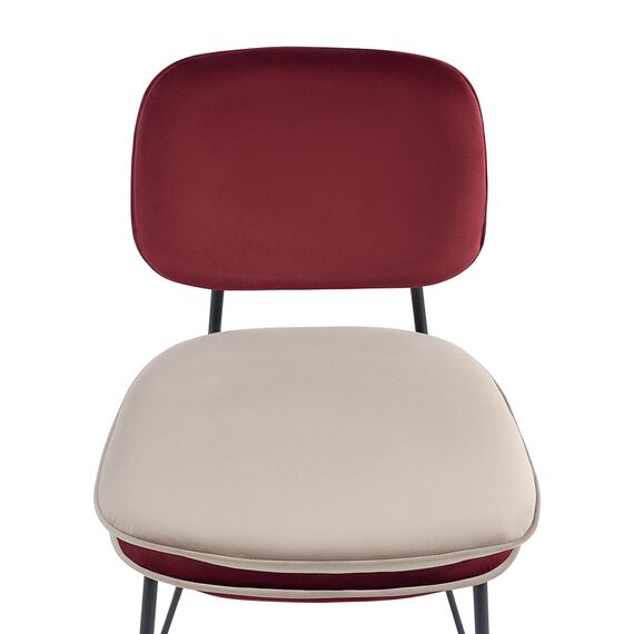 Стул полубарный с контрастным кантом Pea, велюр, бордовый/бежевый, Bergenson Bjorn, изображение 10