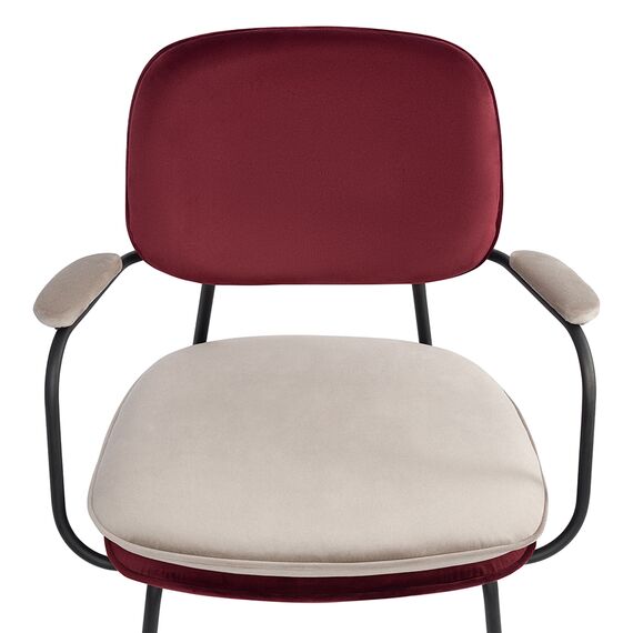 Стул с подлокотниками Pea, велюр, бордовый/бежевый, Bergenson Bjorn, изображение 15
