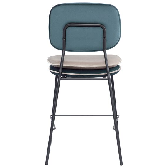 Стул полубарный с контрастным кантом Pea, велюр, сине-зеленый/бежевый, Bergenson Bjorn, изображение 7