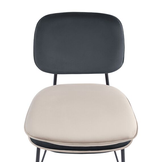 Стул полубарный с контрастным кантом Pea, велюр, темно-серый/бежевый, Bergenson Bjorn, изображение 7