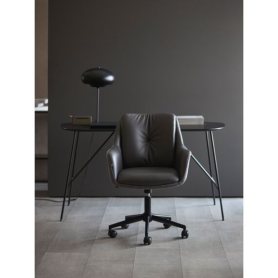 Стул на колесиках Allar, экокожа, рогожка, серый, Bergenson Bjorn, изображение 3