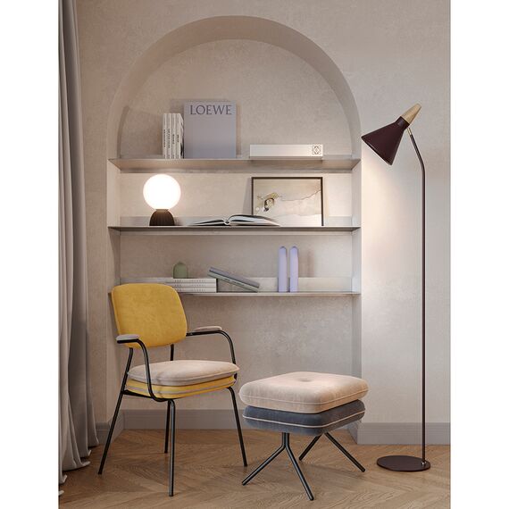 Стул с подлокотниками и контрастным кантом Pea, велюр, желтый/бежевый, Bergenson Bjorn, изображение 17