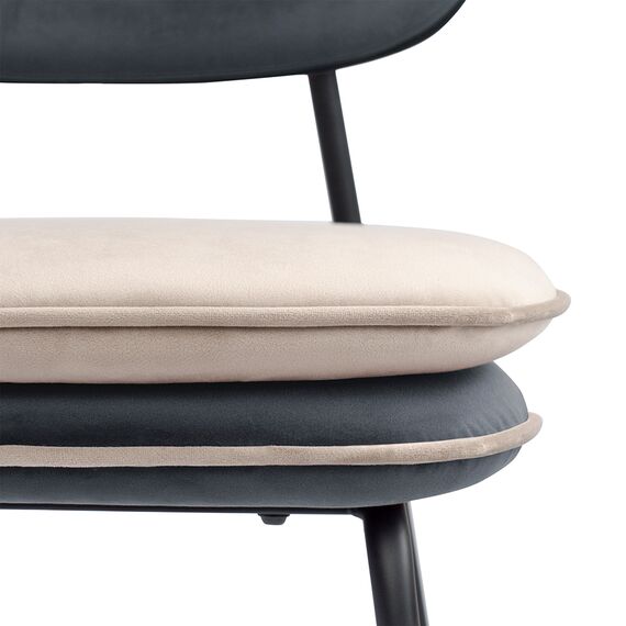 Стул с контрастным кантом Pea, велюр, темно-серый/бежевый, Bergenson Bjorn, изображение 9