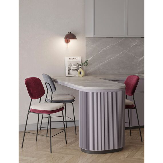 Стул полубарный Pea, велюр, бордовый/бежевый, Bergenson Bjorn, изображение 4