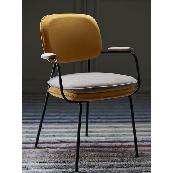 Стул с подлокотниками Pea, велюр, желтый/бежевый, Bergenson Bjorn, изображение 11