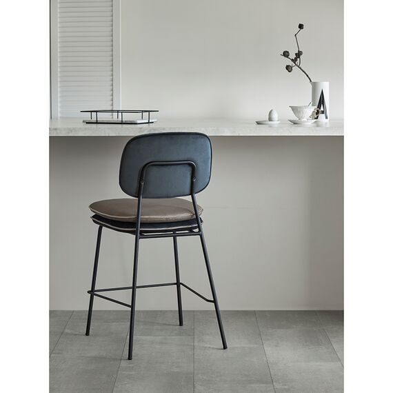 Стул полубарный с контрастным кантом Pea, велюр, темно-серый/бежевый, Bergenson Bjorn, изображение 2