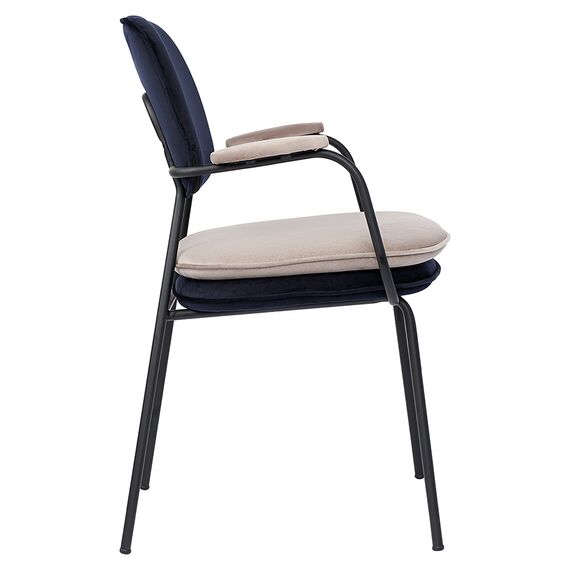 Стул с подлокотниками Pea, велюр, темно-синий/бежевый, Bergenson Bjorn, изображение 10