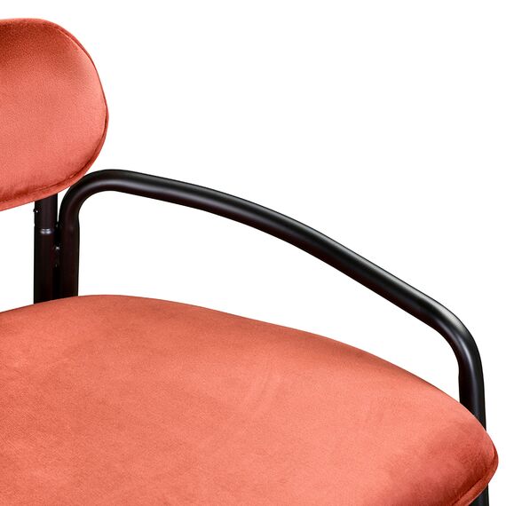 Стул полубарный Ror, Round, велюр, черный/темно-красный, LATITUDE, изображение 6