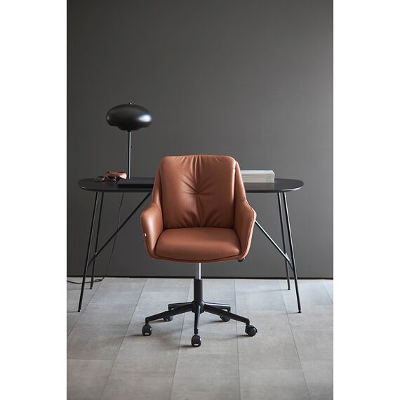 Стул на колесиках Allar, экокожа, рогожка, коричневый, Bergenson Bjorn, изображение 4