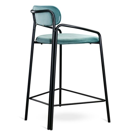 Стул полубарный Ror, Round, велюр, черный/светло-бирюзовый, LATITUDE, изображение 3