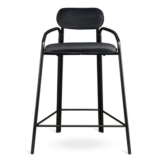 Стул полубарный Ror, Round, велюр, черный/черный, LATITUDE, изображение 2