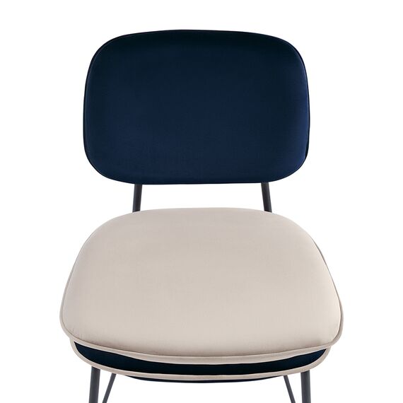 Стул полубарный с контрастным кантом Pea, велюр, темно-синий/бежевый, Bergenson Bjorn, изображение 8