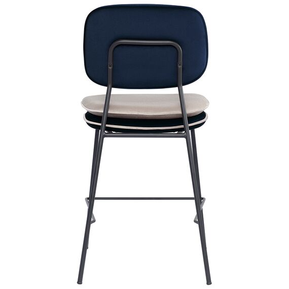 Стул полубарный с контрастным кантом Pea, велюр, темно-синий/бежевый, Bergenson Bjorn, изображение 7