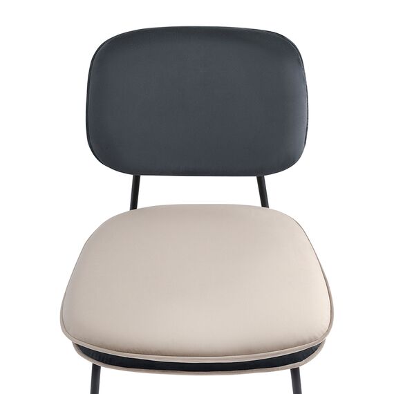 Стул с контрастным кантом Pea, велюр, темно-серый/бежевый, Bergenson Bjorn, изображение 8