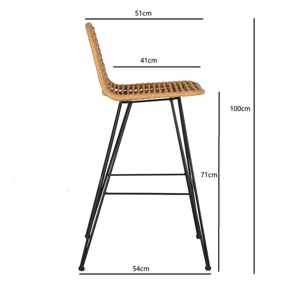 Стул барный Vetle Flat, ротанг, Bergenson Bjorn, изображение 21