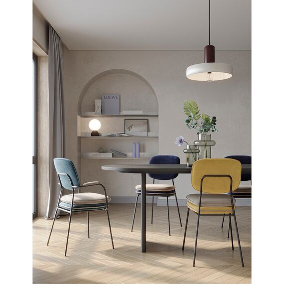 Стул с контрастным кантом Pea, велюр, темно-синий/бежевый, Bergenson Bjorn, изображение 7