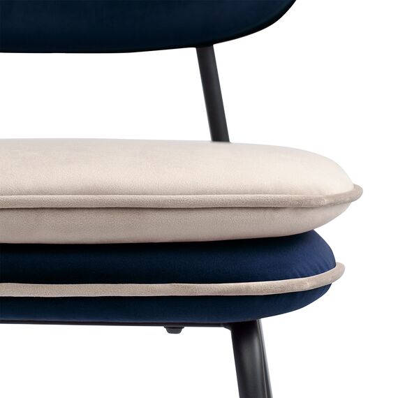 Стул с контрастным кантом Pea, велюр, темно-синий/бежевый, Bergenson Bjorn, изображение 12