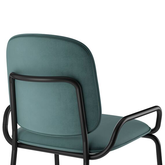 Стул полубарный Ror, 2 Frame, велюр, черный/зеленый, LATITUDE, изображение 4