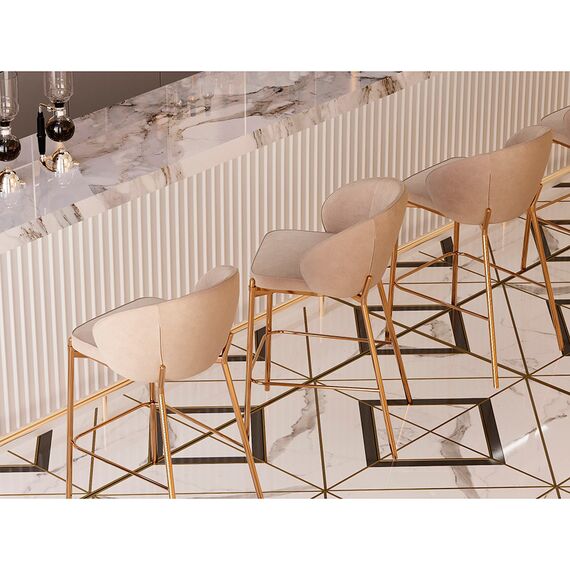 Стул полубарный Coral, велюр, серо-бежевый, Bergenson Bjorn, изображение 5