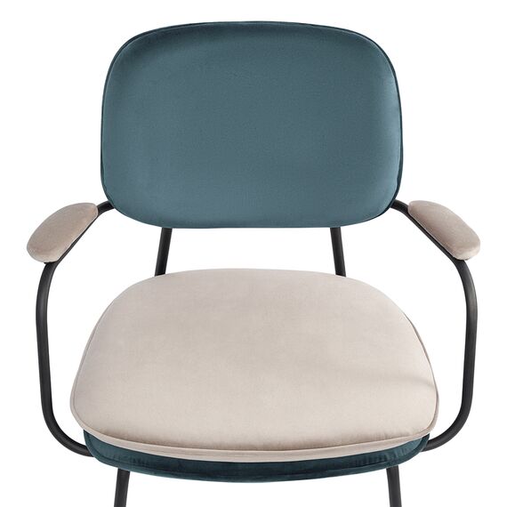 Стул с подлокотниками Pea, велюр, сине-зеленый/бежевый, Bergenson Bjorn, изображение 7