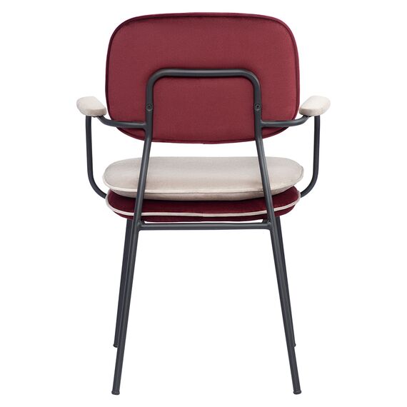 Стул с подлокотниками и контрастным кантом Pea, велюр, бордовый/бежевый, Bergenson Bjorn, изображение 11