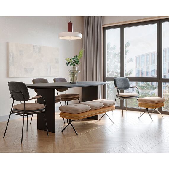 Стул с подлокотниками Pea, велюр, темно-серый/бежевый, Bergenson Bjorn, изображение 3