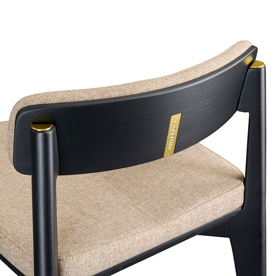 Стул полубарный Aska, рогожка, черный/бежевый, LATITUDE, изображение 6